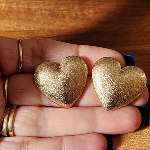 Puffy Gold Heart Earring